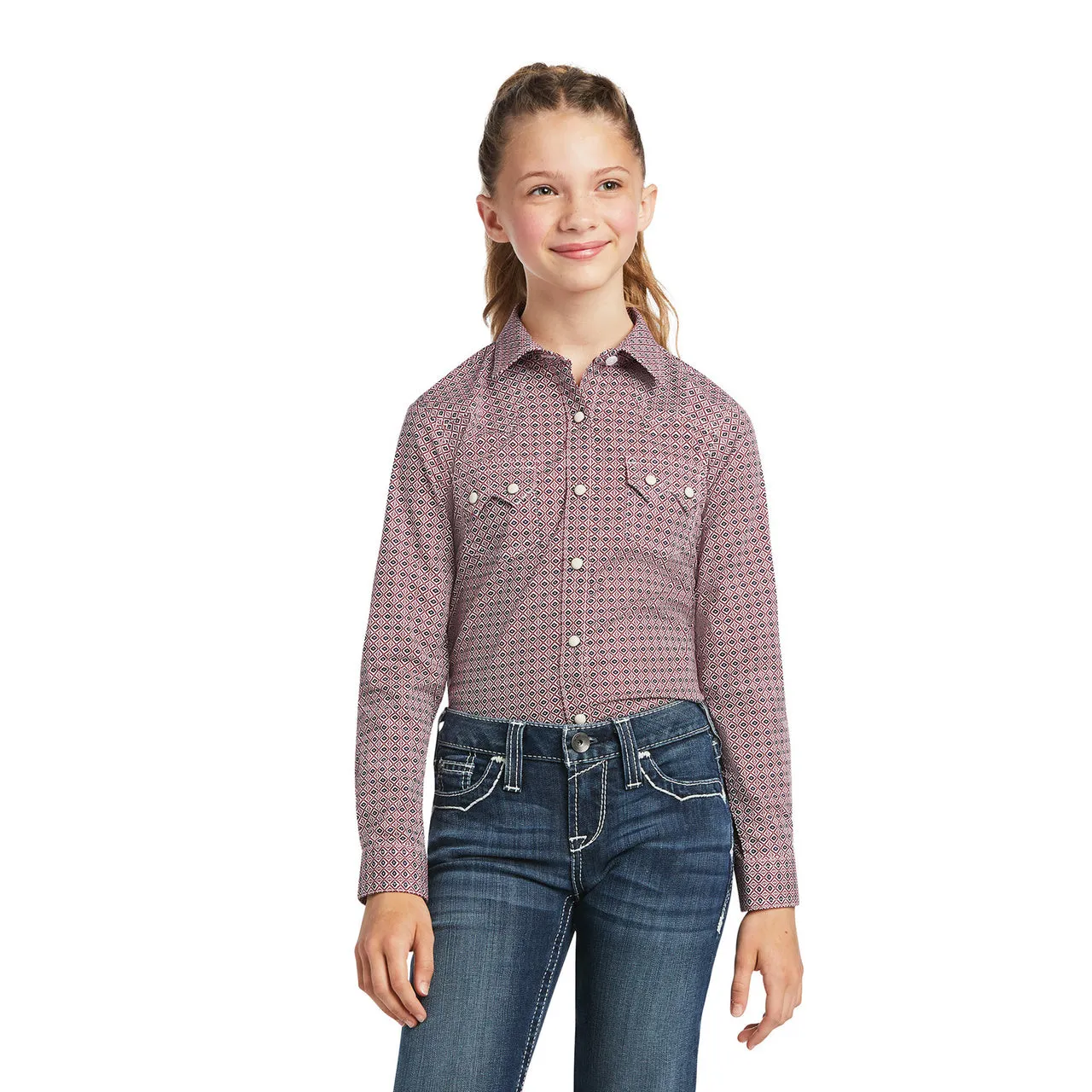 Girl's Ariat R.E.A.L. Mosiac Long Sleeve Western Snap Shirt