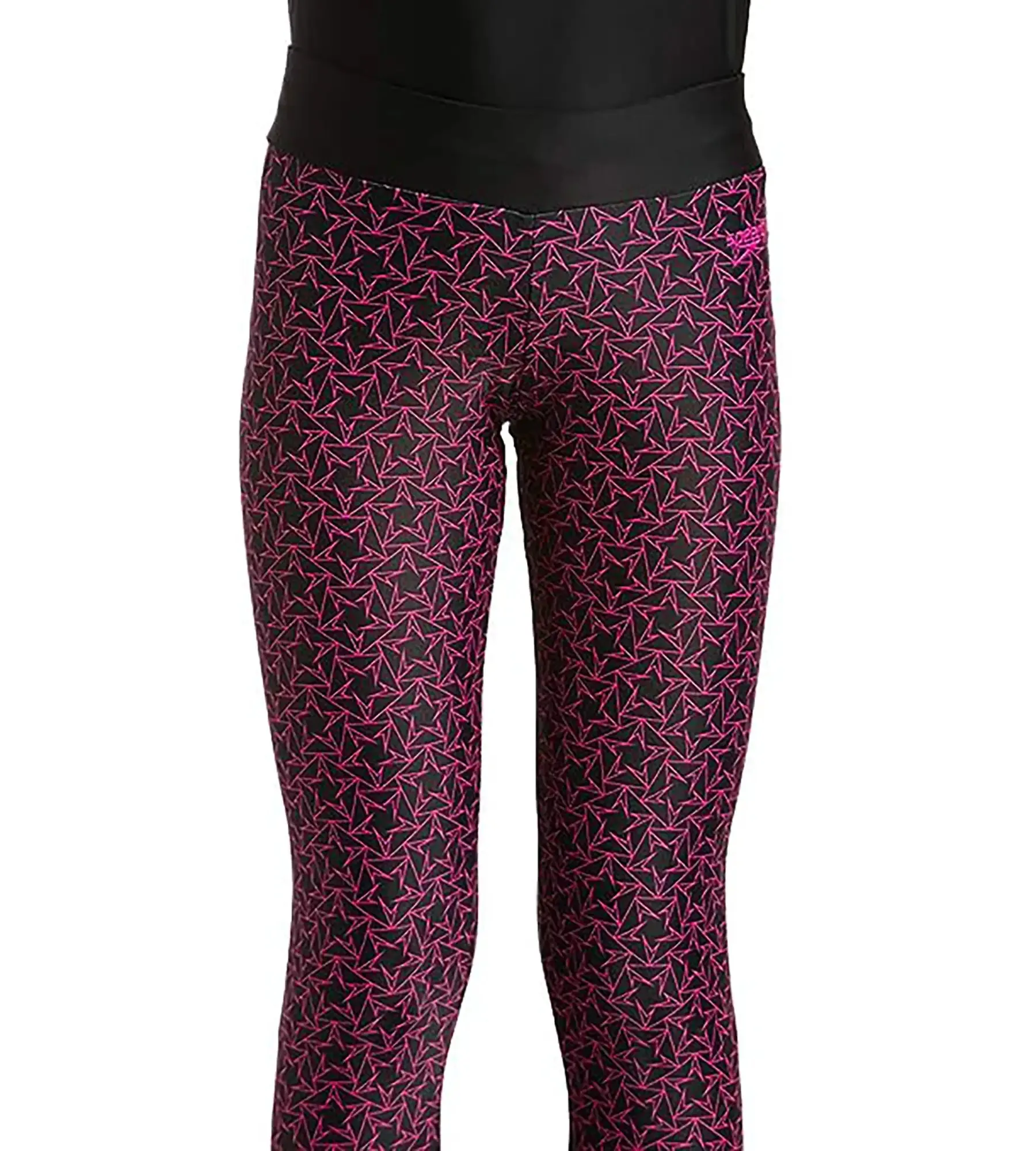 Girl's Boomstar Printed Active Capri - Black & Electric Pink