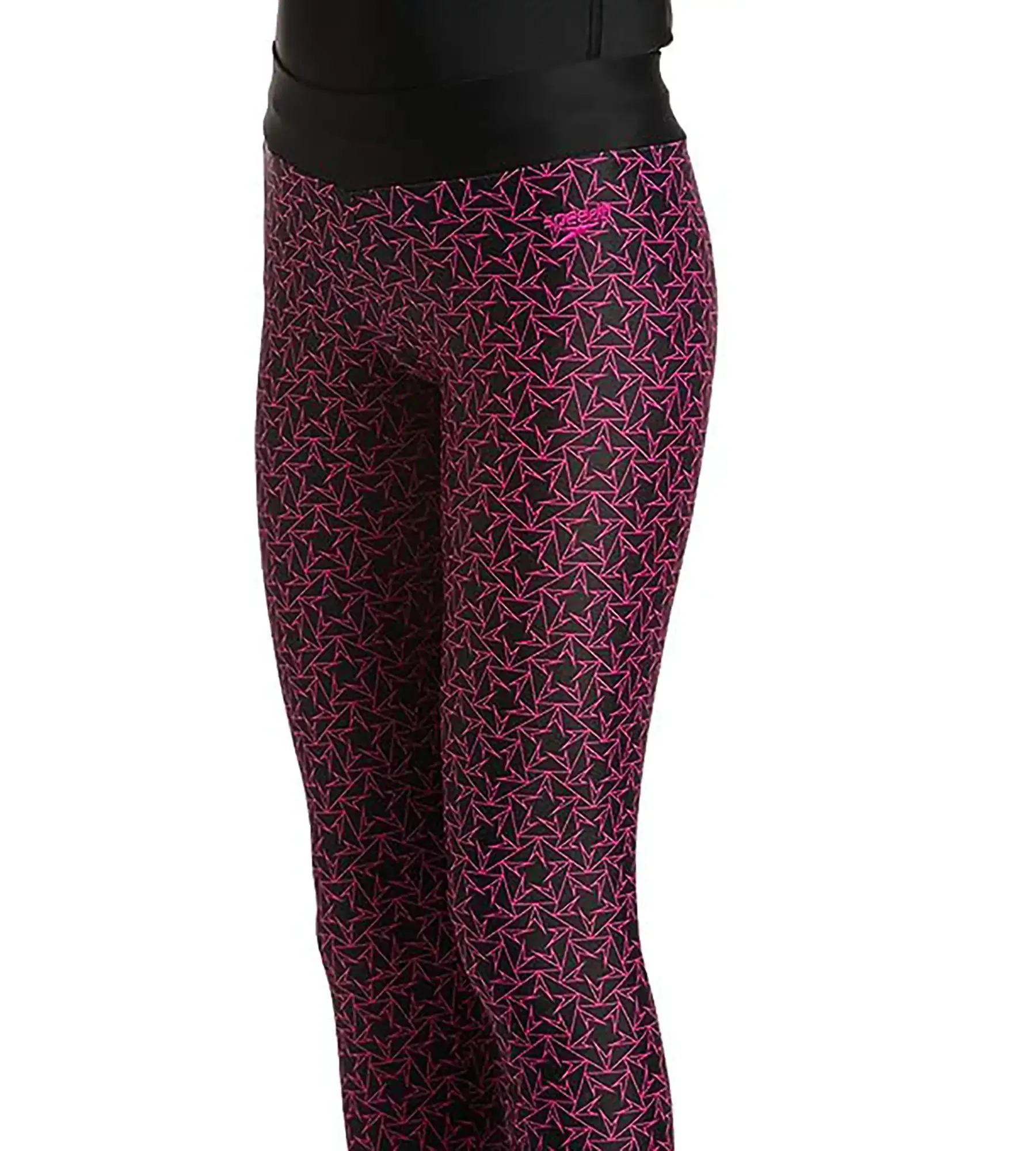 Girl's Boomstar Printed Active Capri - Black & Electric Pink