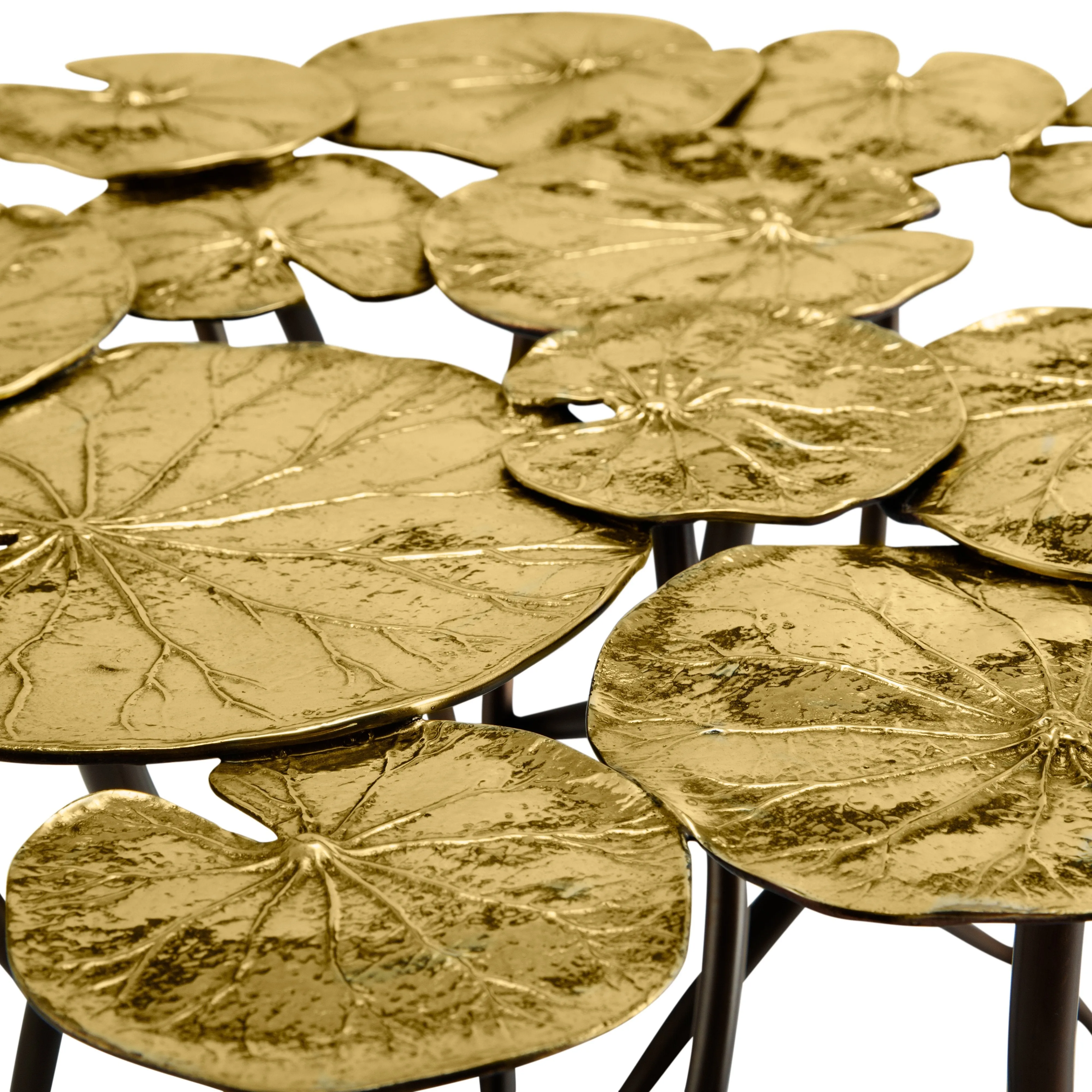 Gold Lily Pad Accent Table