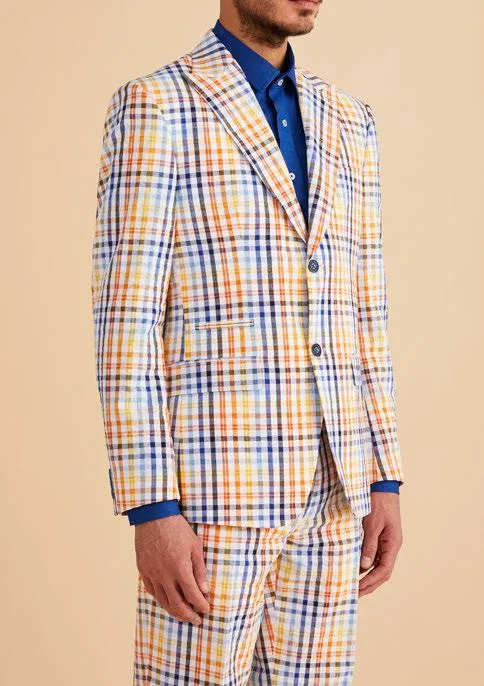 Inserch Seersucker Check Suit BL271-00056 White Multi