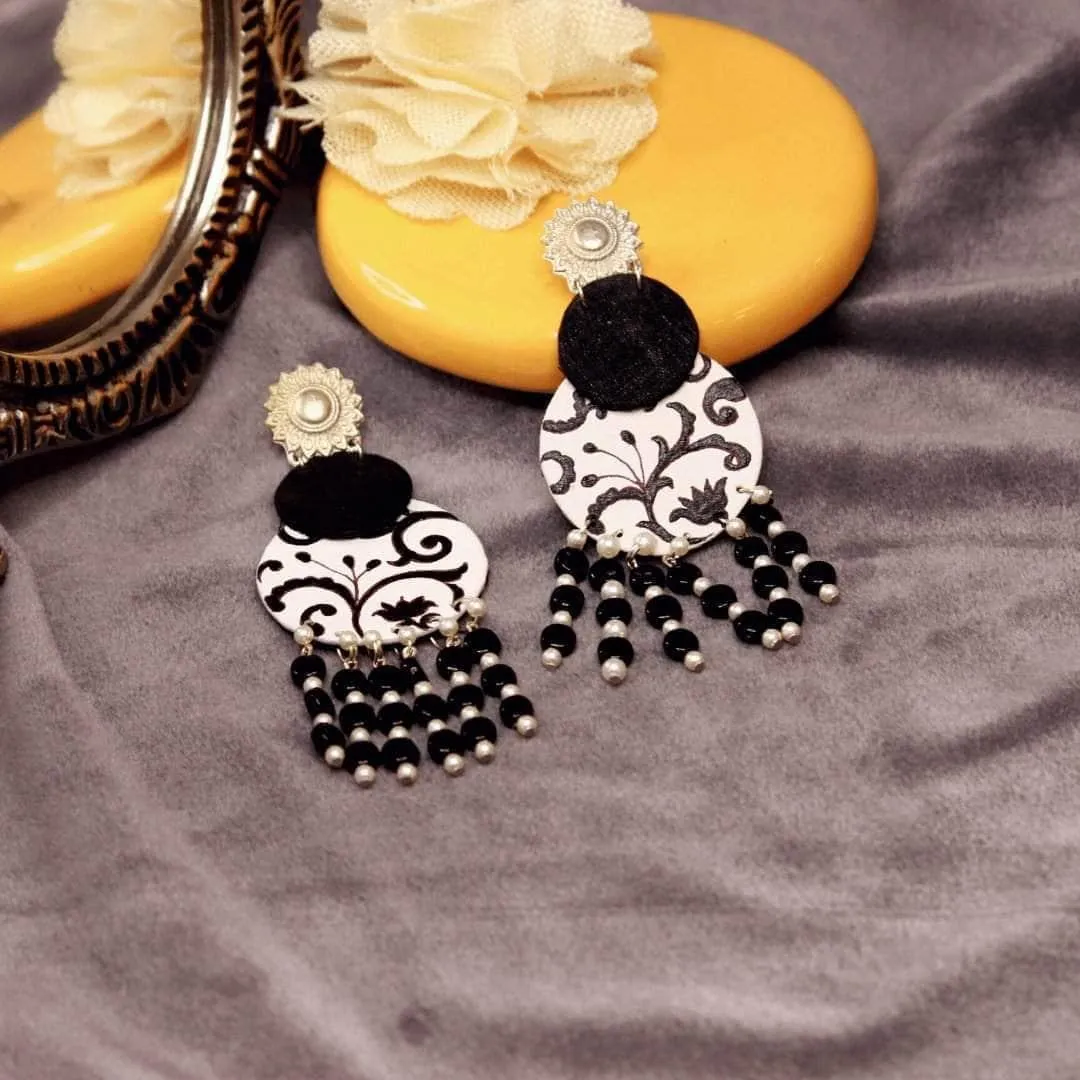 Jet Black Handpainted (Earrings)