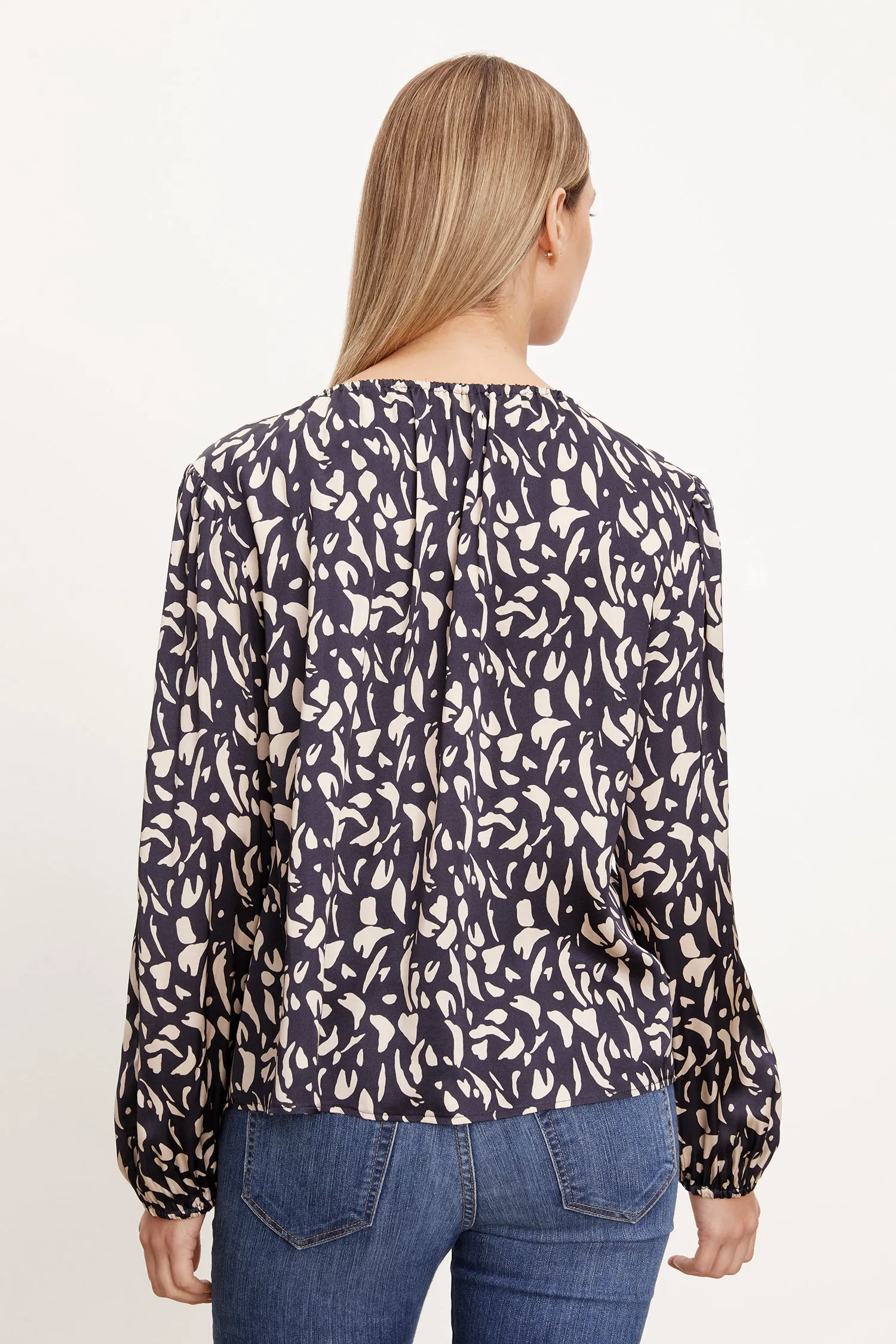 KADE ABSTRACT PRINTED SATIN BLOUSE - VELVET