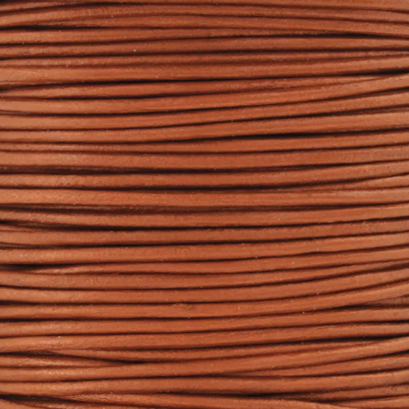 Leather Cord-0.5mm Round-Metallic Dusty Brown-10 Meter Spool