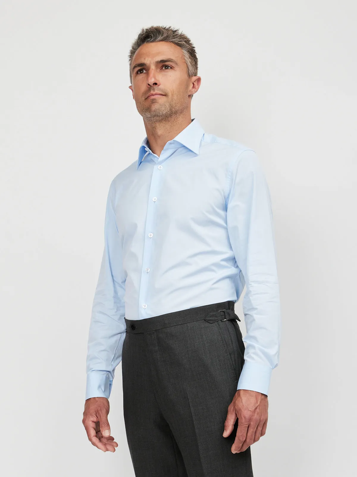 Light Blue Alto Handmade Spread-Collar Shirt