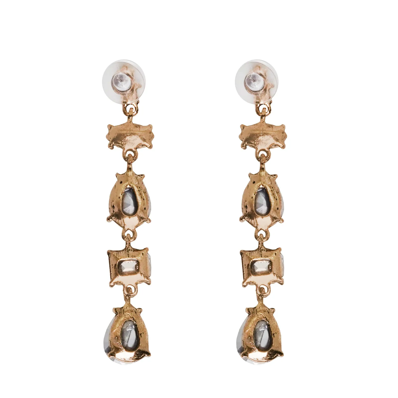 Lucent Nude Crystal Drop Earrings