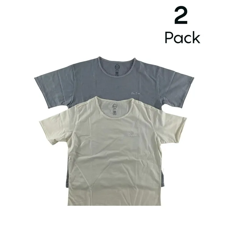 Men's Acid Wash Cotton T-shirt, Casual Short-sleeves Crew-neck Tee 2 Pack