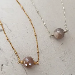 Moonstone Pearl Drop Necklace