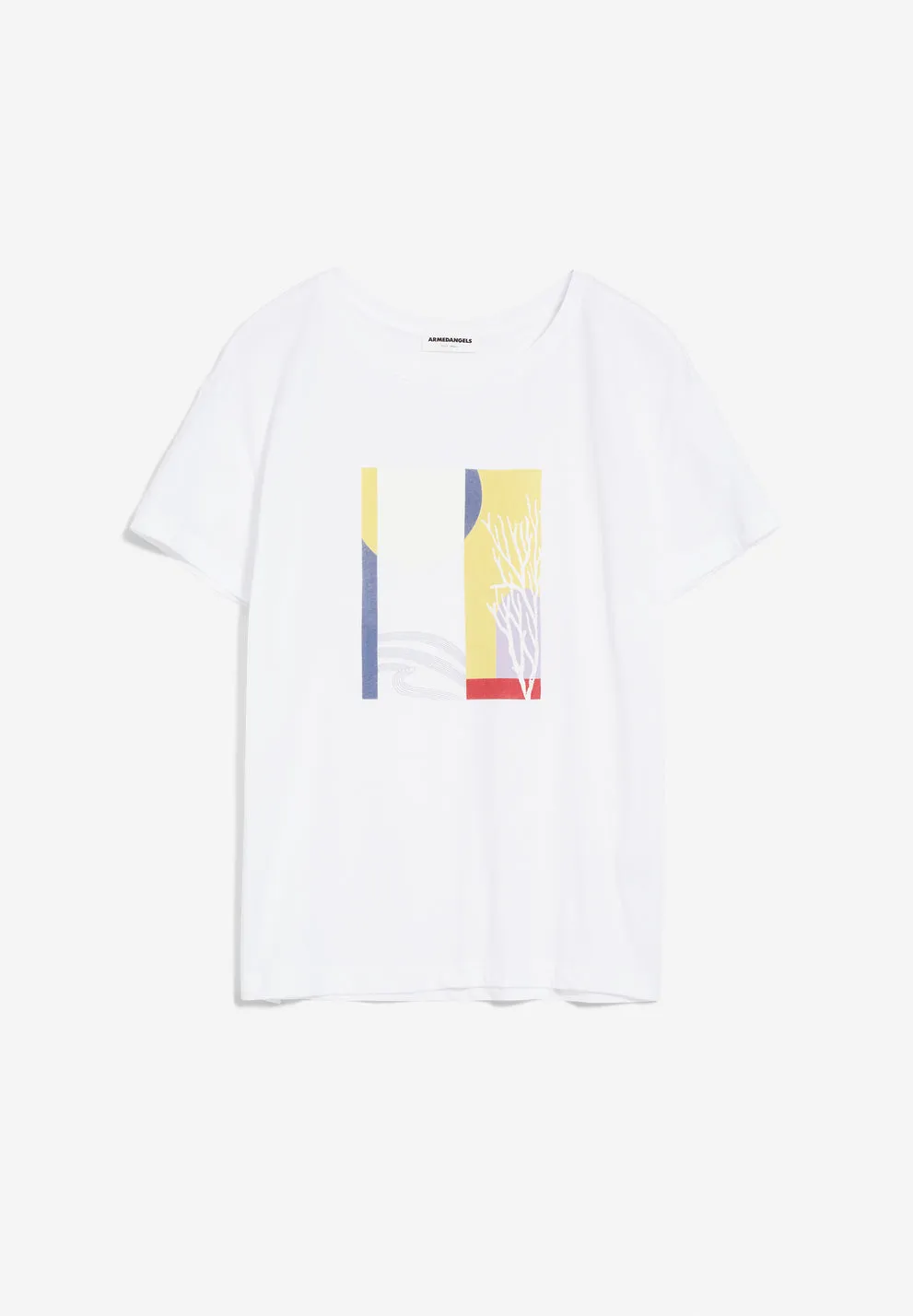 Nelaa T-Shirt Water Graphics White Organic Cotton