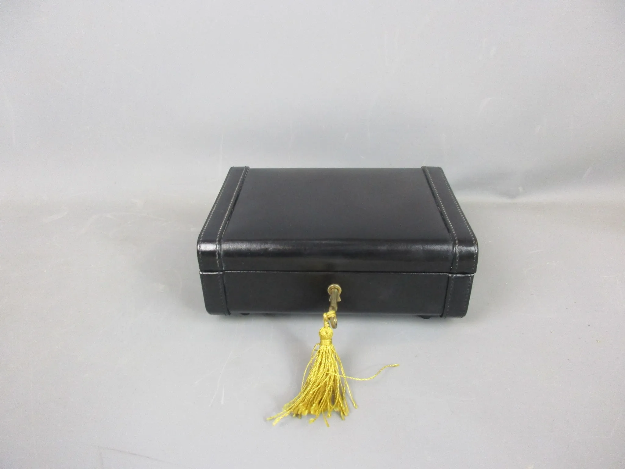 Nina Philipp Leather Jewellery Box With Key Vintage c2000