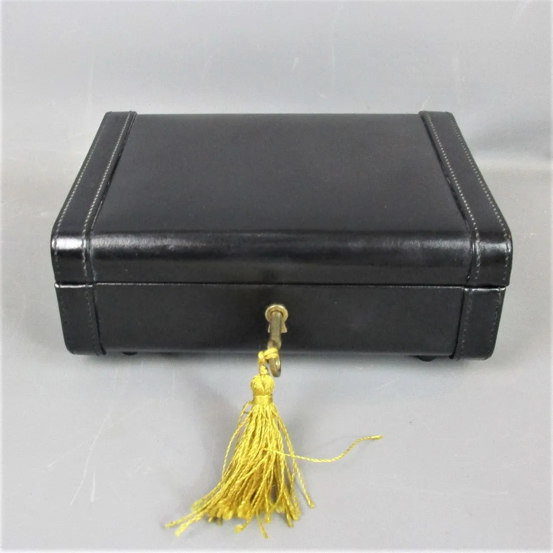 Nina Philipp Leather Jewellery Box With Key Vintage c2000