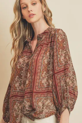 Paisley Print Blouse