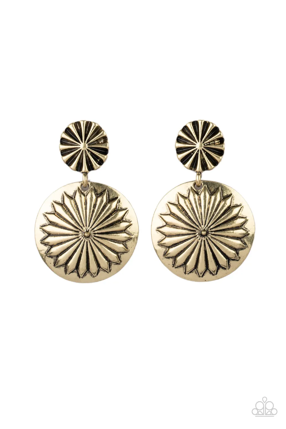 Paparazzi Fierce Florals - Brass Post Style Earring