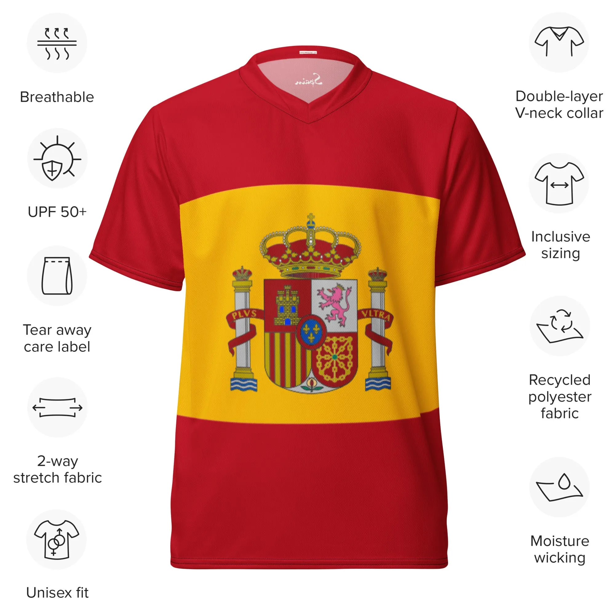 Patriotic Spanish Eco Friendly Flag Sports Jersey