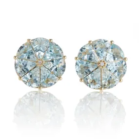 Pinwheel Earrings in Aquamarine & Diamonds