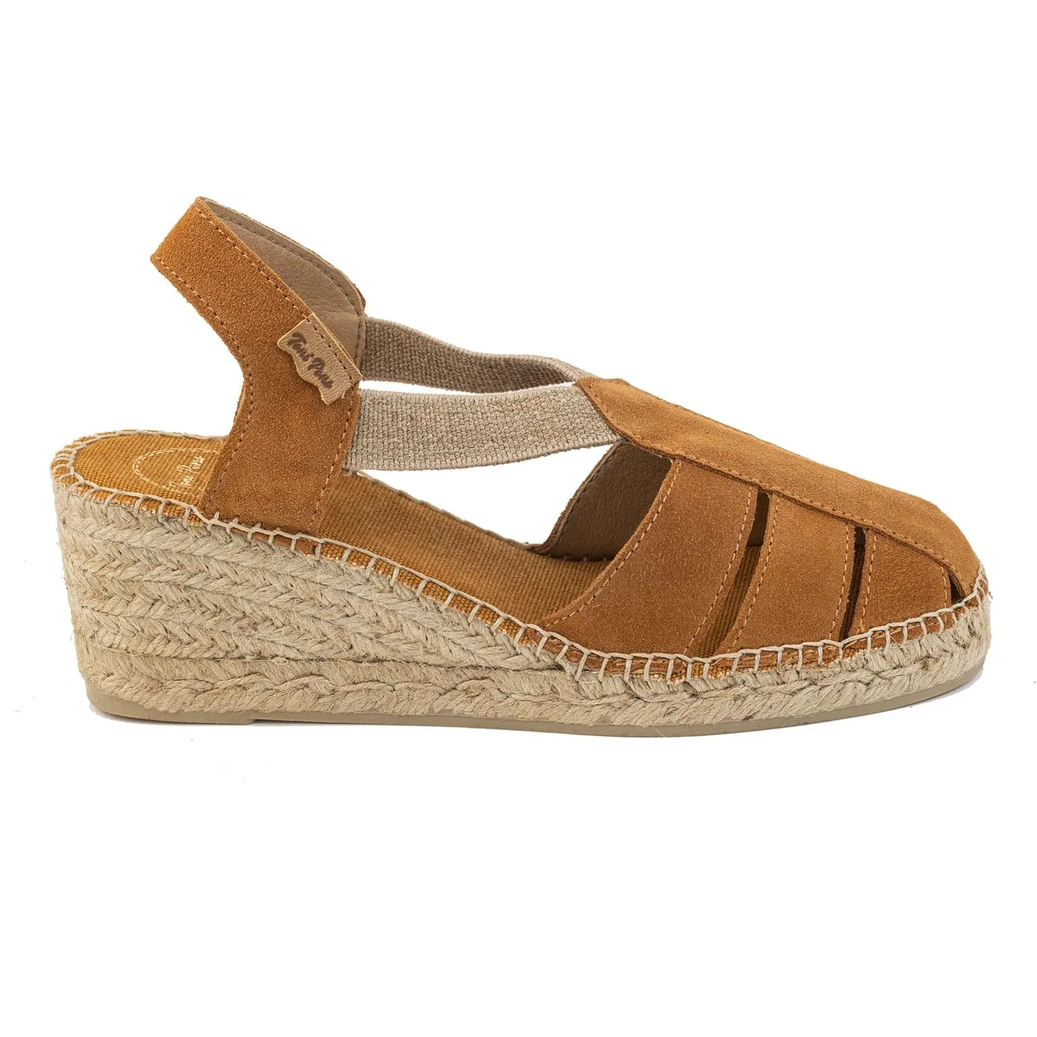 Plain Suede Leather Wedge Espadrille for Women - Trapa