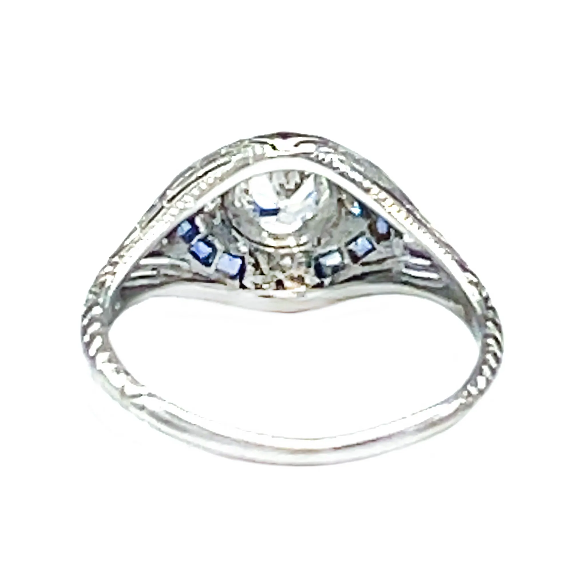 Platinum Art Deco Diamond Engagement Ring Size 6.75