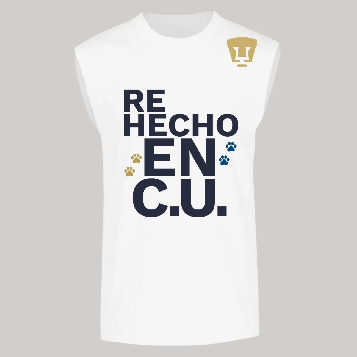 Playera Sin Manga Hombre Pumas UNAM Re Hecho en C.U.