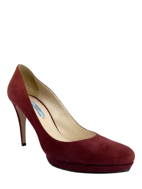 PRADA Suede Platform Pumps Size 10