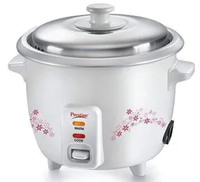 Prestige PRWO 1.5 500-Watt Delight Electric Rice Cooker with steaming feature (White)