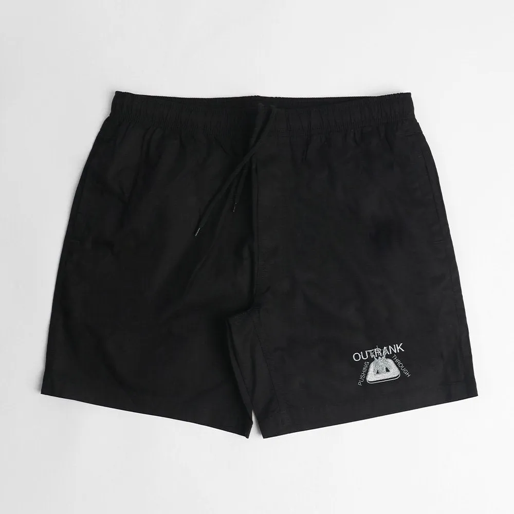 Pushing Through All Oppositions Embroidered Shorts