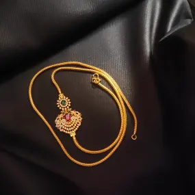 "Dazzle in Elegance: The Exquisite 24K Gold Plated CZ Mugappu Chain by ASP Fashion Jewellery"