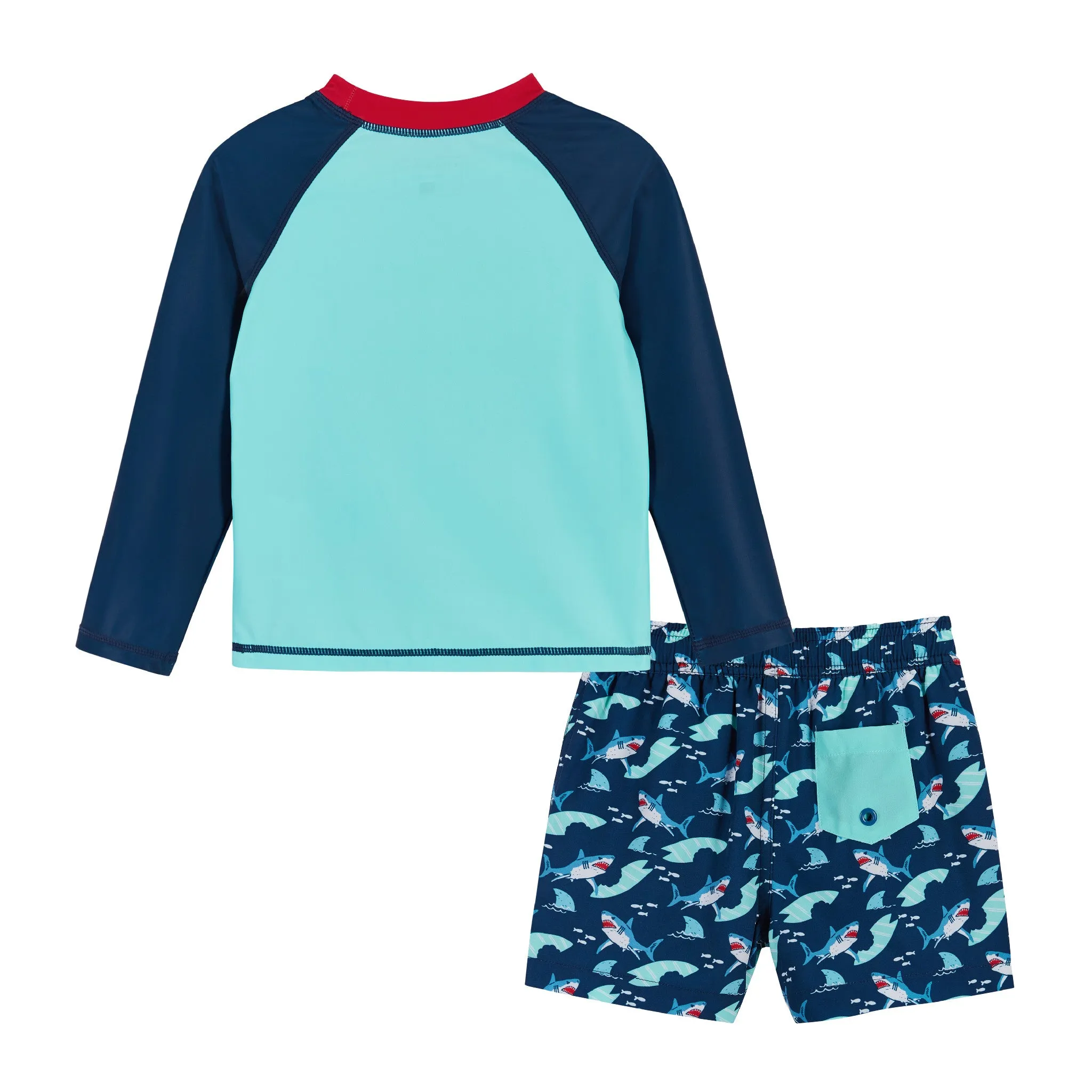 Raglan Rashguard and Boardshort Set | Shark Graphic