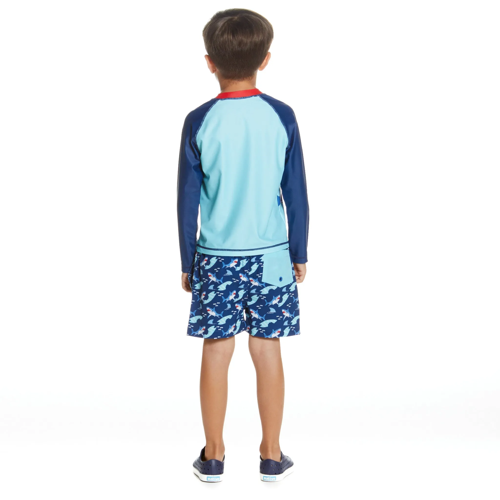 Raglan Rashguard and Boardshort Set | Shark Graphic