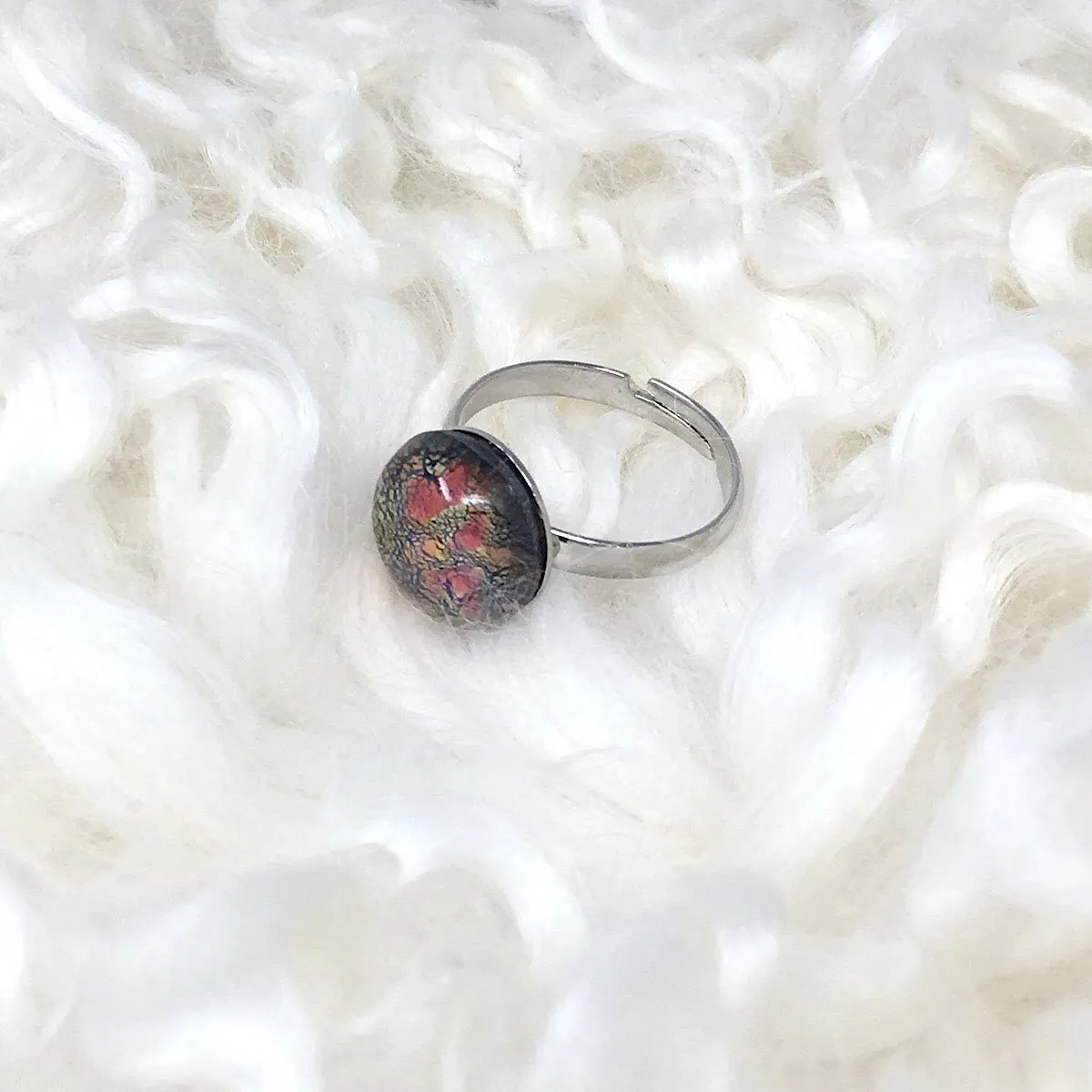 ROLAND silver and fire opal ring