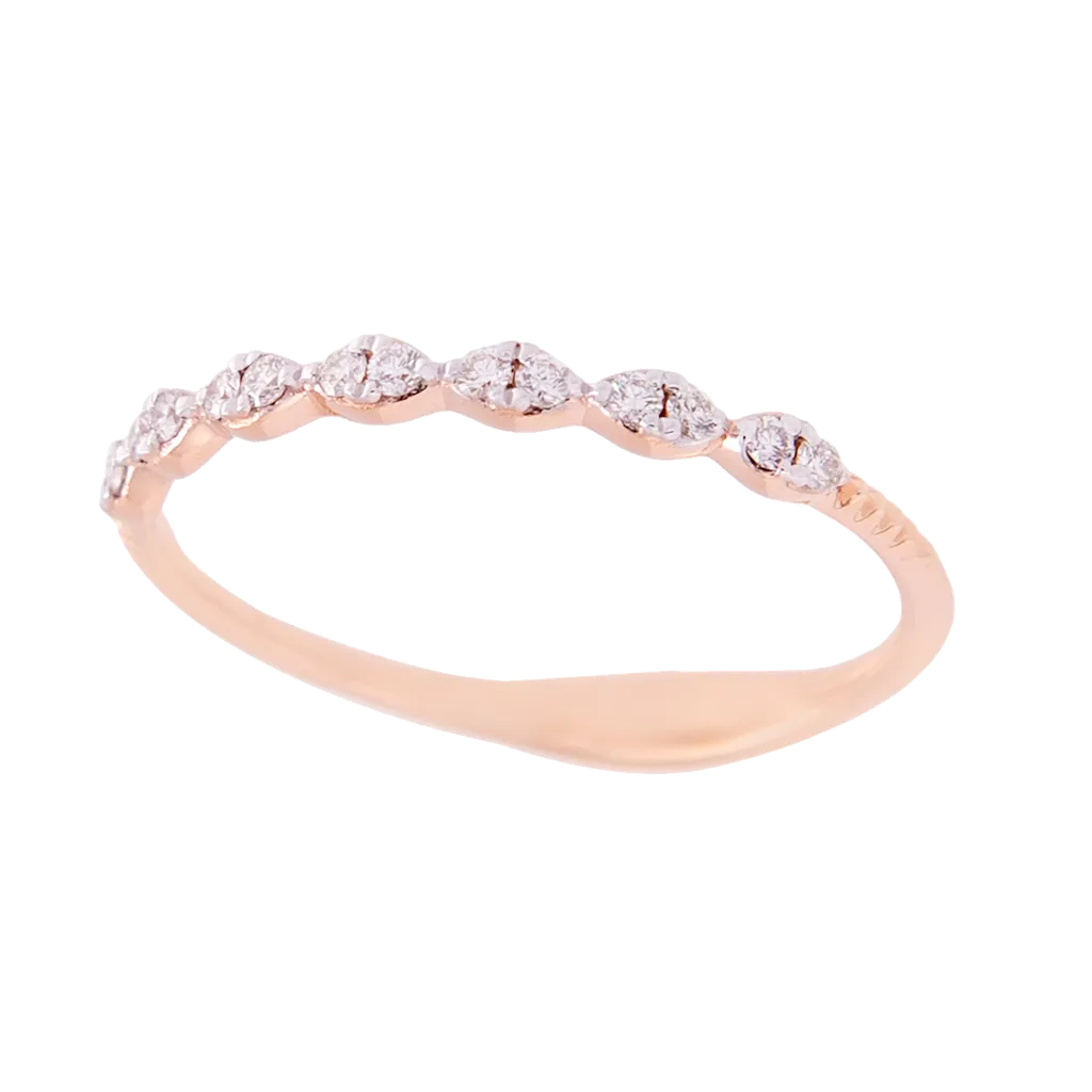 Rose Gold Diamond Marquise Band