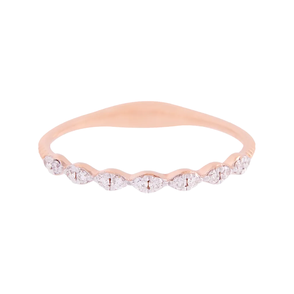 Rose Gold Diamond Marquise Band