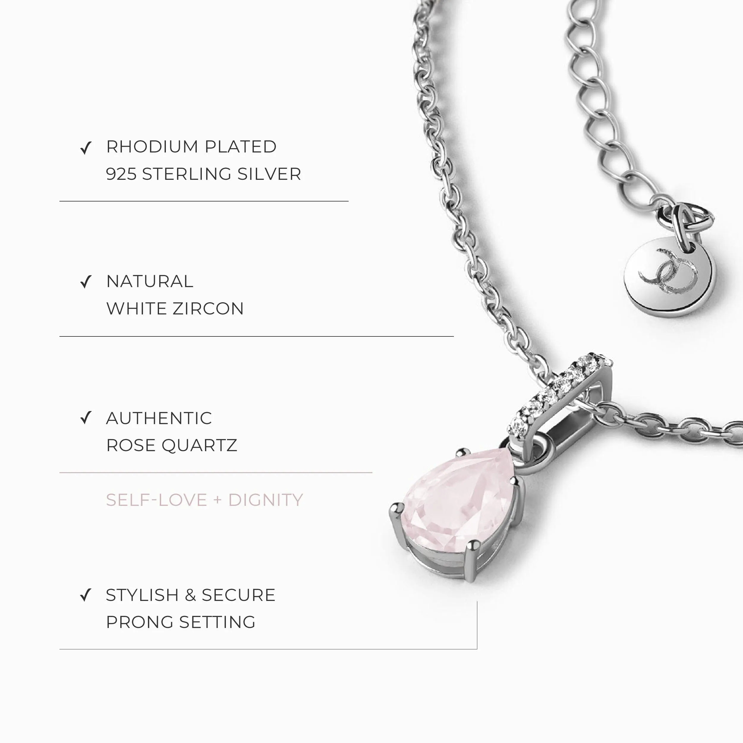 Rose Quartz Necklace - Sway