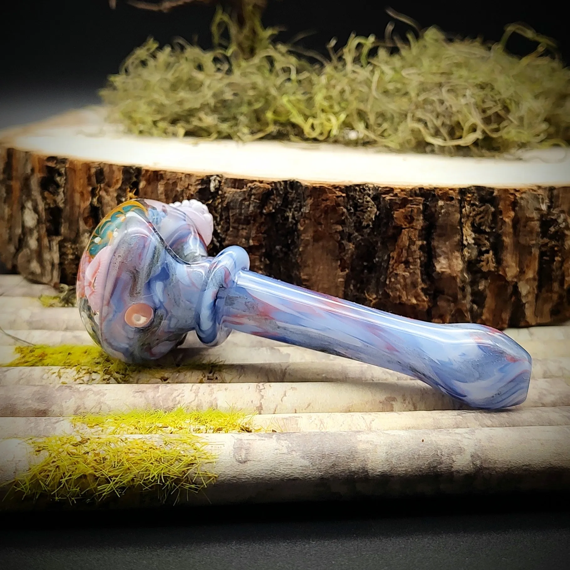 Seahorse Seascape Marbled Hand Pipe (Ready to Ship)