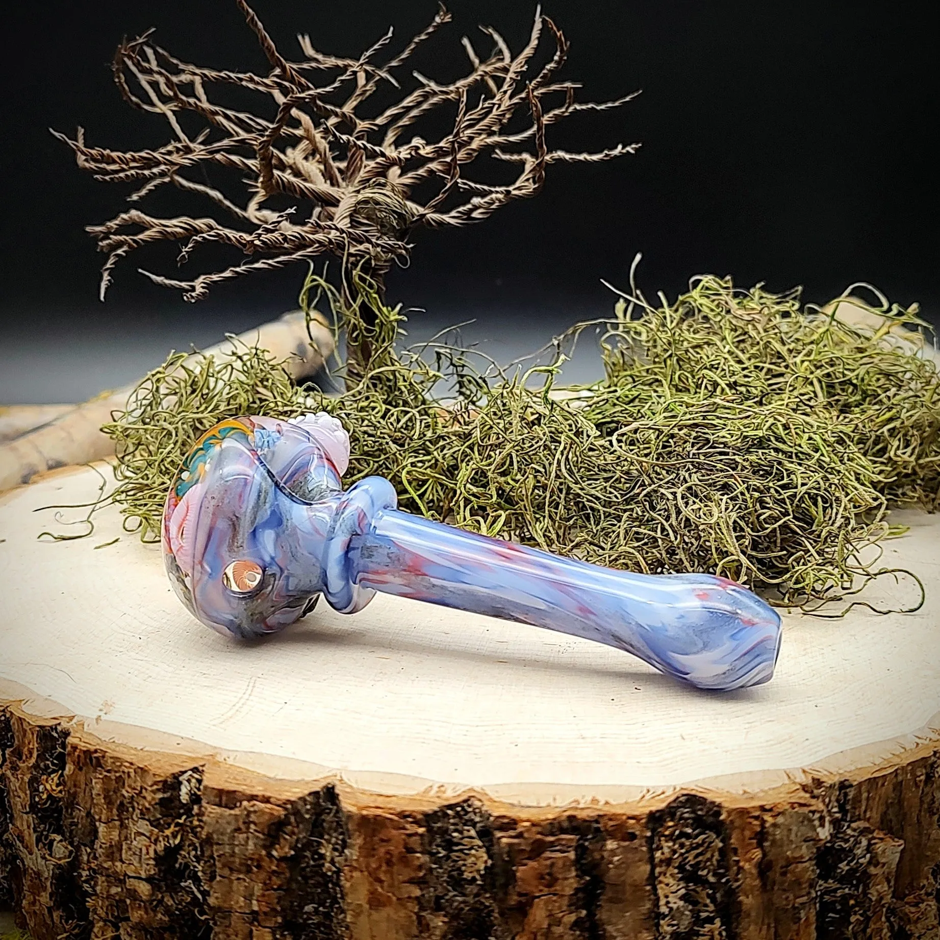 Seahorse Seascape Marbled Hand Pipe (Ready to Ship)