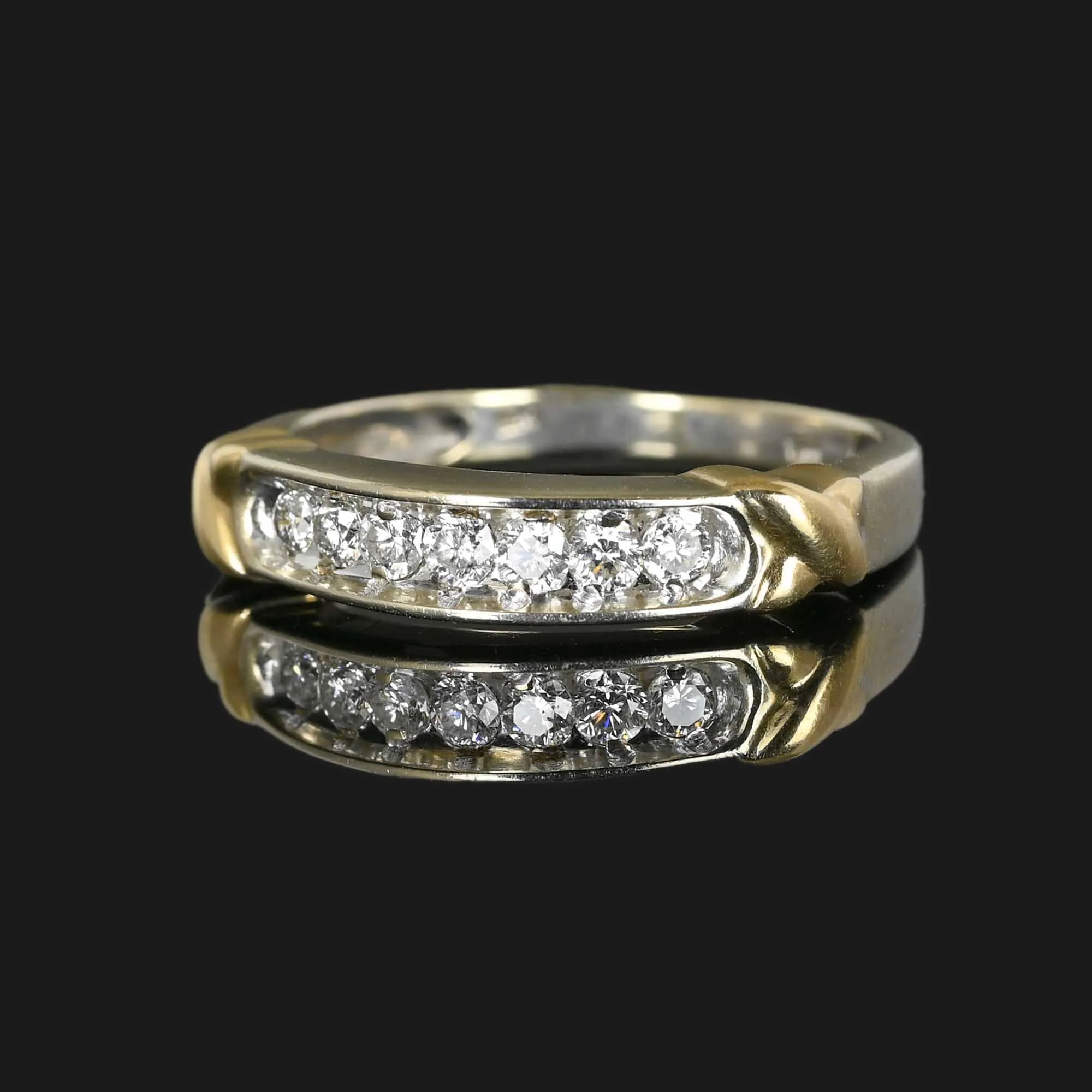 Seven Stone Diamond Half Eternity Ring in White Gold