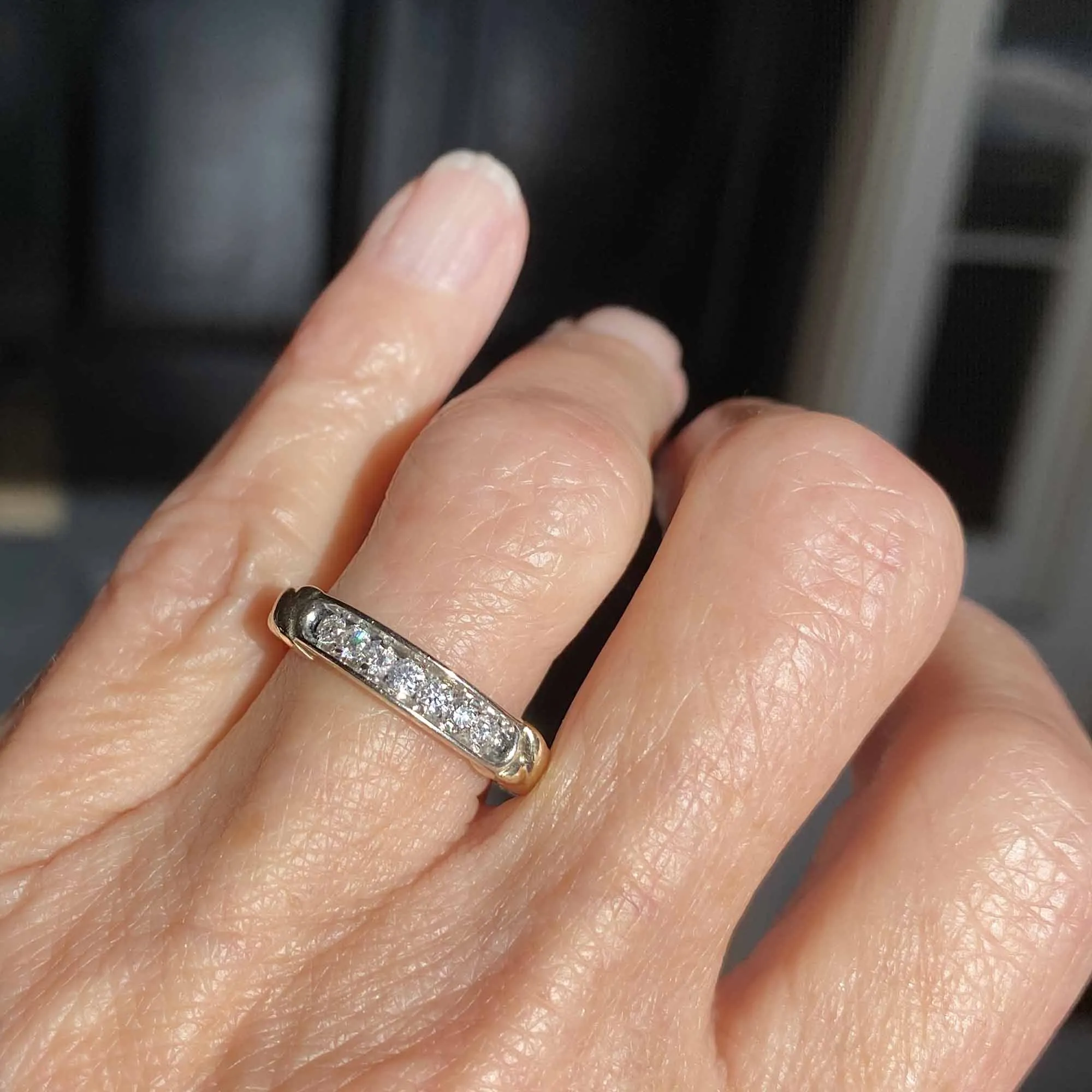 Seven Stone Diamond Half Eternity Ring in White Gold