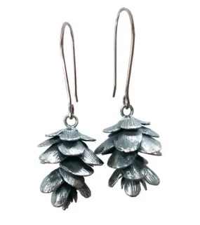 Silver Pinecone Earrings