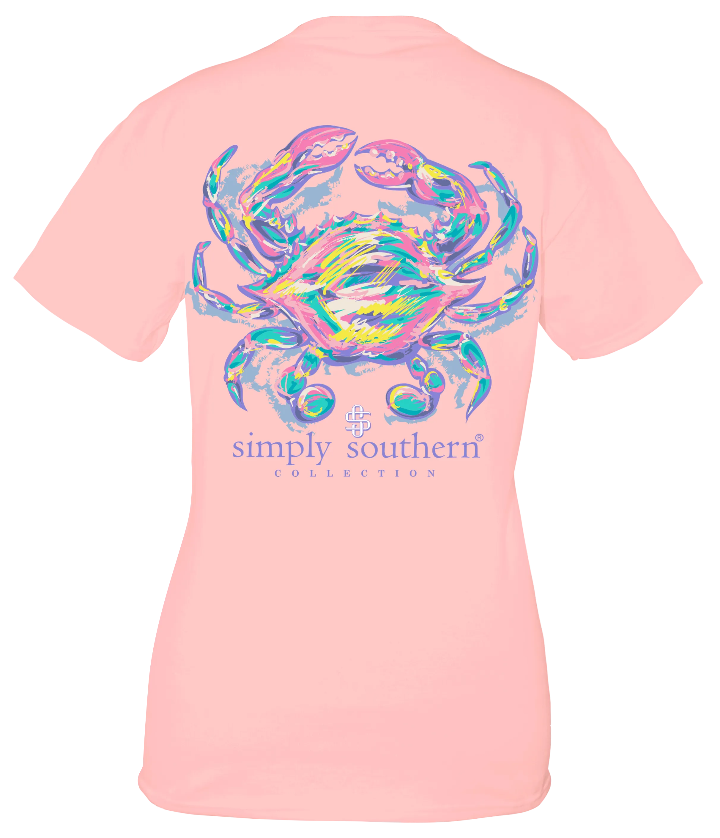 Simply Southern Pastel Crab Bliss Short Sleeve Tee in Adult and Youth Sizes