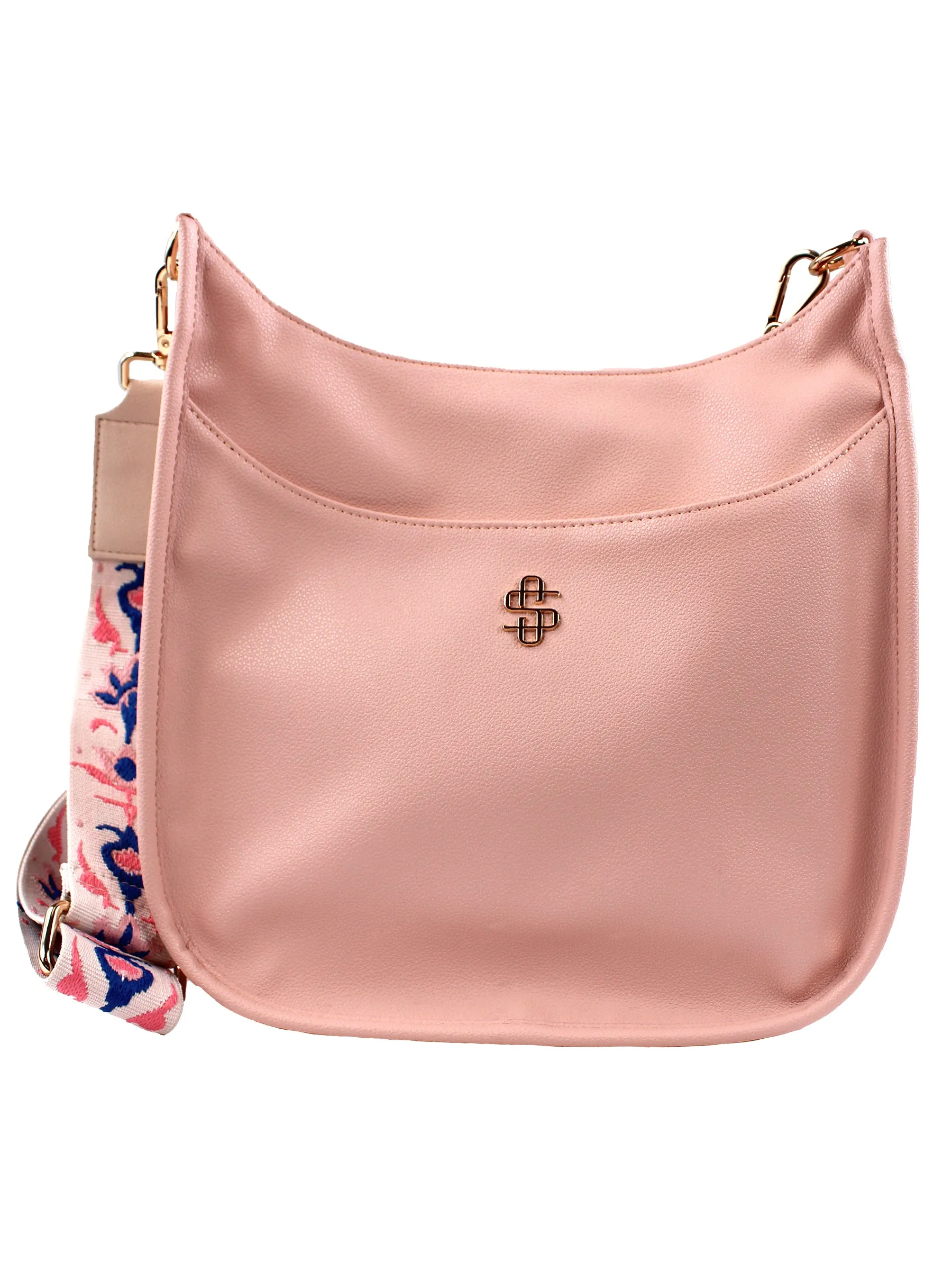 Simply Southern Peach Leather Satchel - Secure Elegance with Dual Crossbody Straps