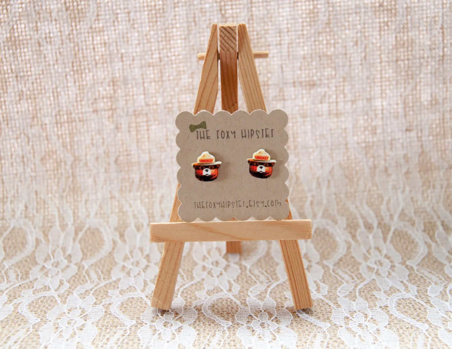 Smokey the Bear Inspired Stud Earrings