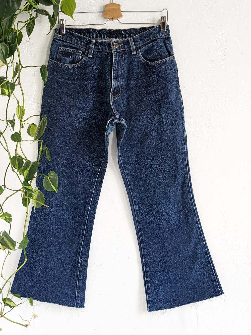 SONOMA Dark Wash Raw Hem Kick Flares