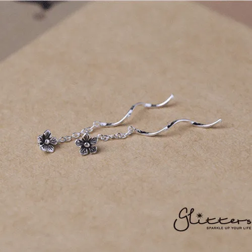 Sterling Silver Flower Ear Threader