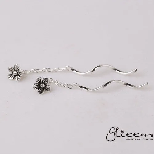 Sterling Silver Flower Ear Threader