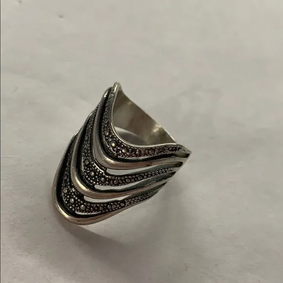 Sterling Silver Marcasite Statement Ring