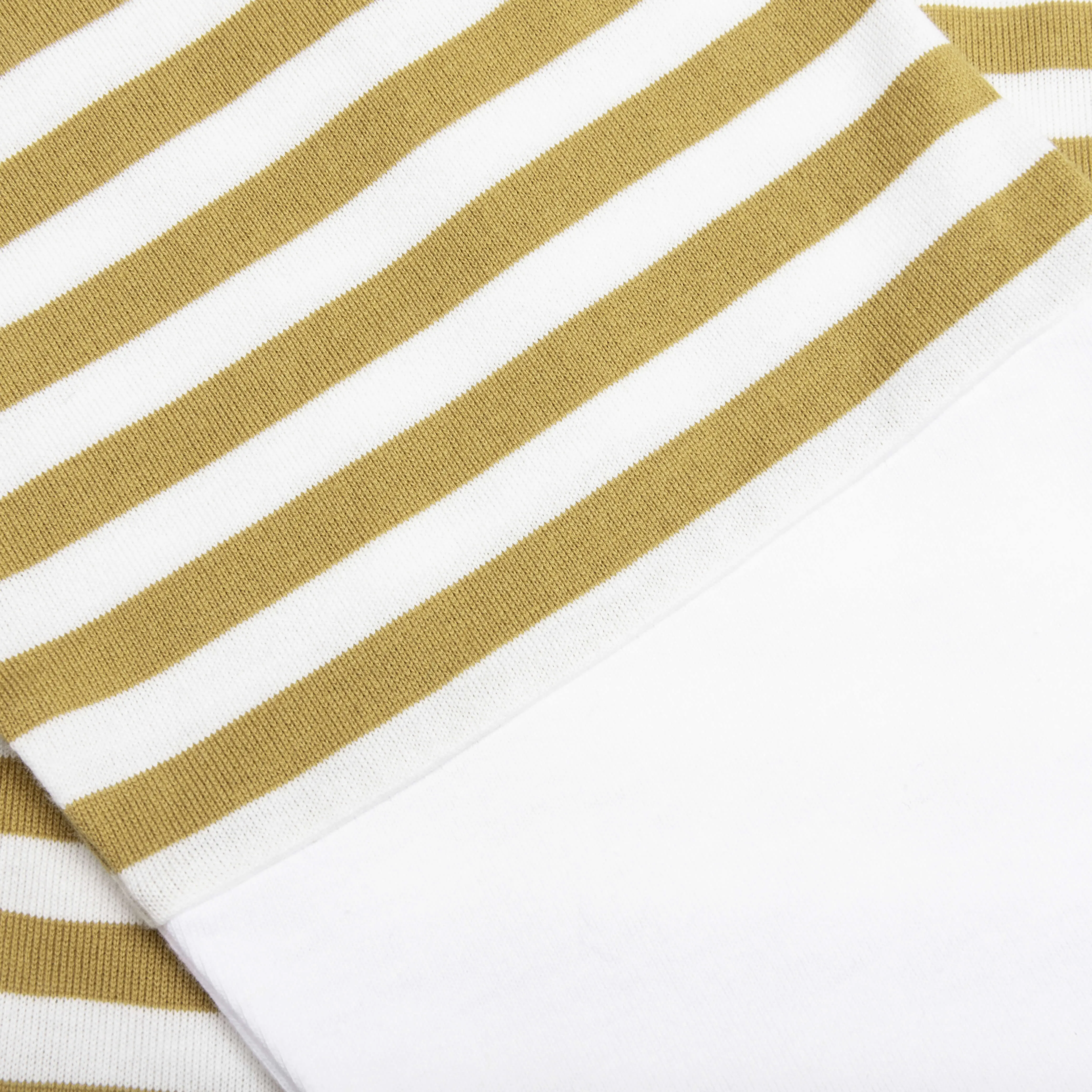 Stripe White T-Shirt - Mustard