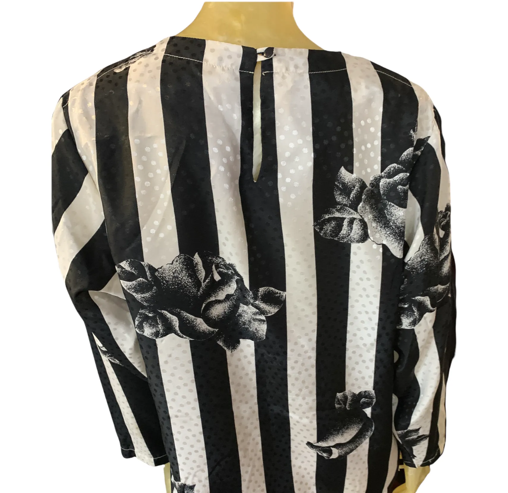 Striped floral pattern blouse