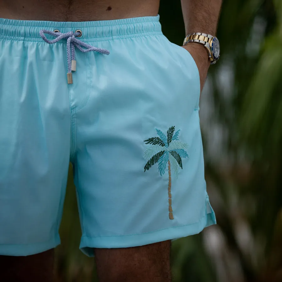 The Offshores - Palm Tree Embroidered Swim Trunks