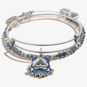 The Polar Express Train Charm Bangle   Beaded Bangle, Set of 2