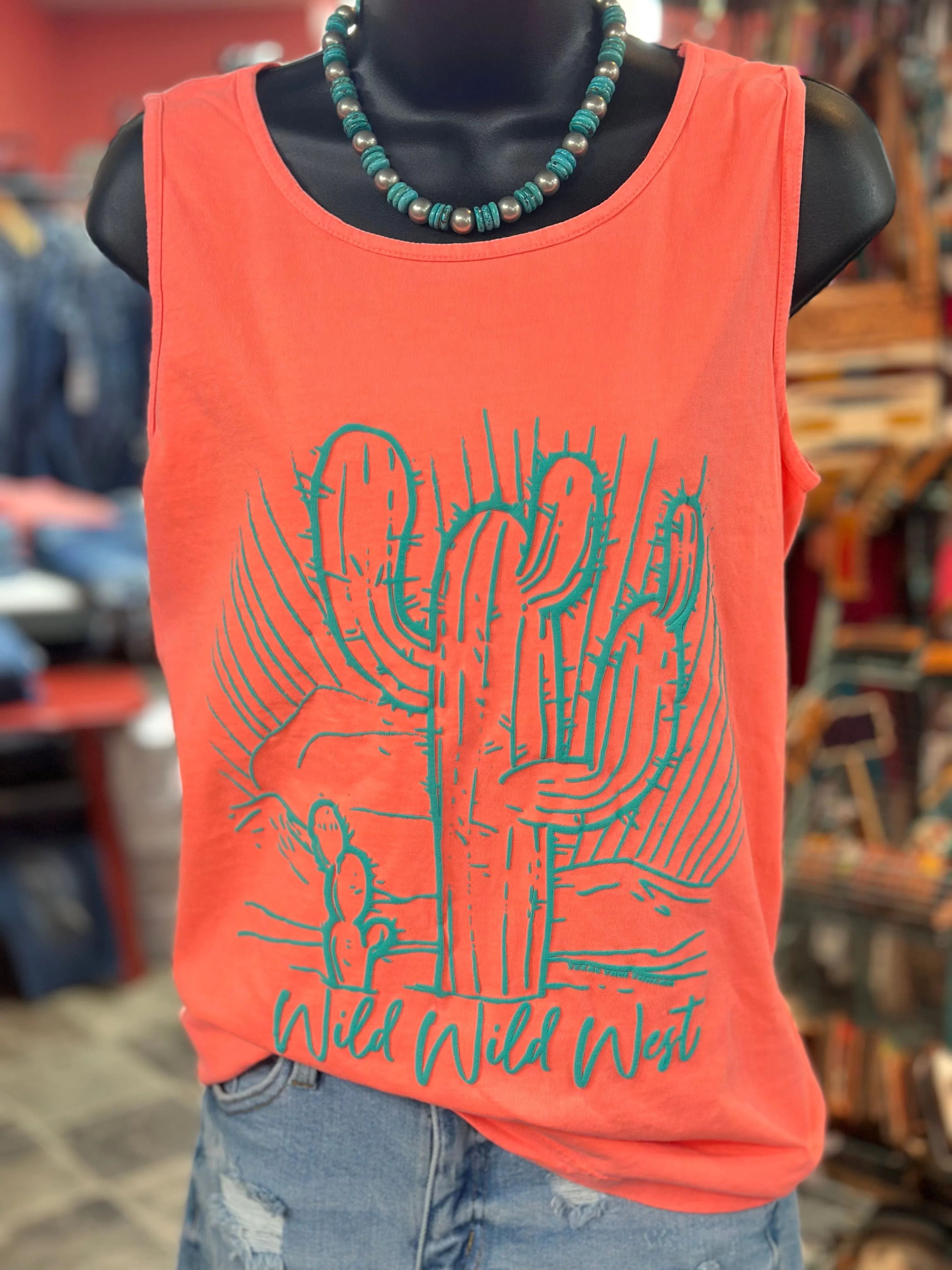 The Summer Coral Wild West Cactus Tank