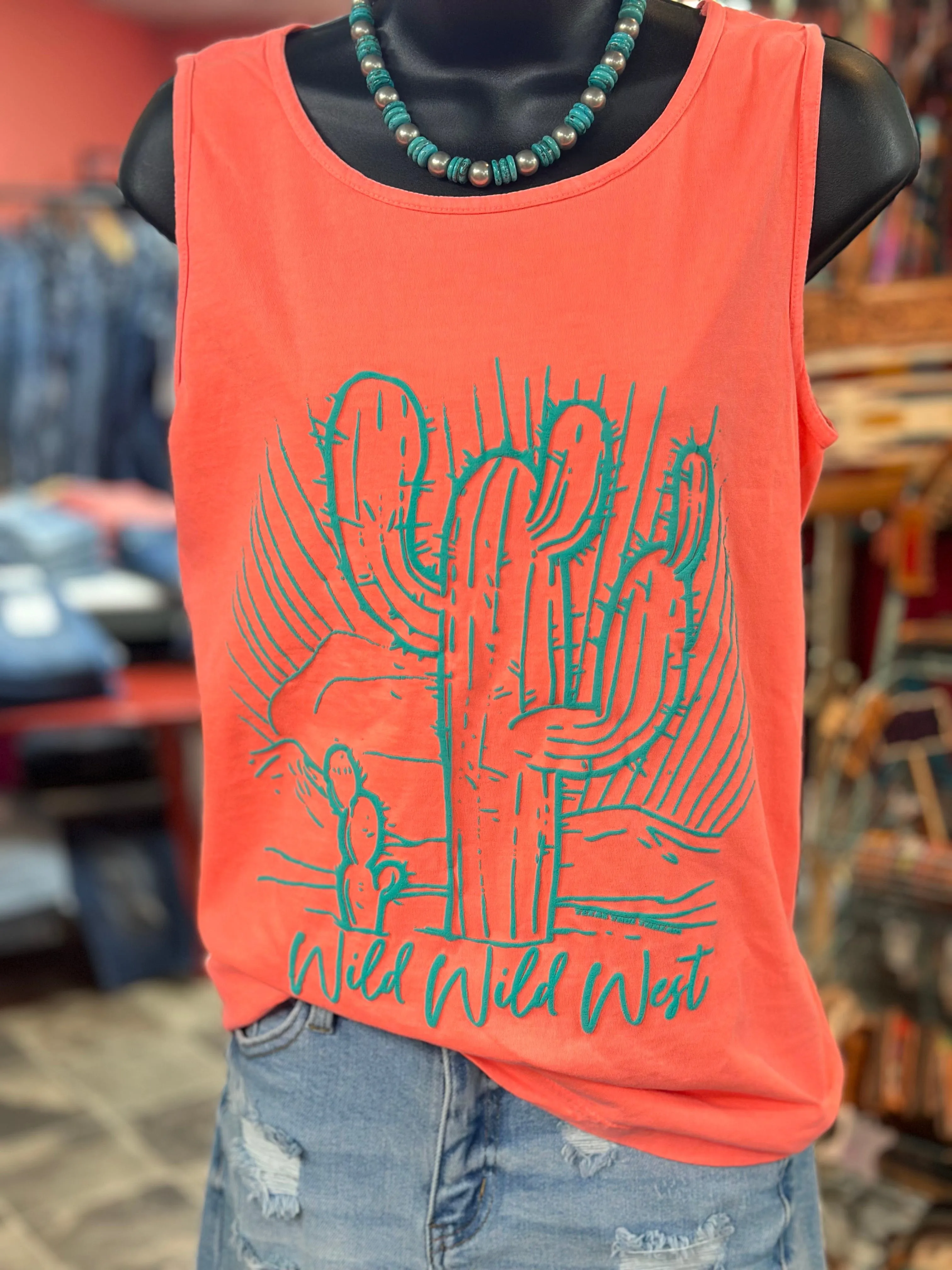 The Summer Coral Wild West Cactus Tank